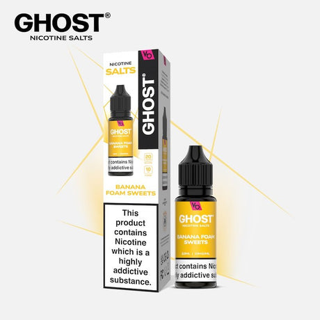 GHOST® SALTS BANANA FOAM SWEETS 10ML NIC SALT E - LIQUID - Super E - cig