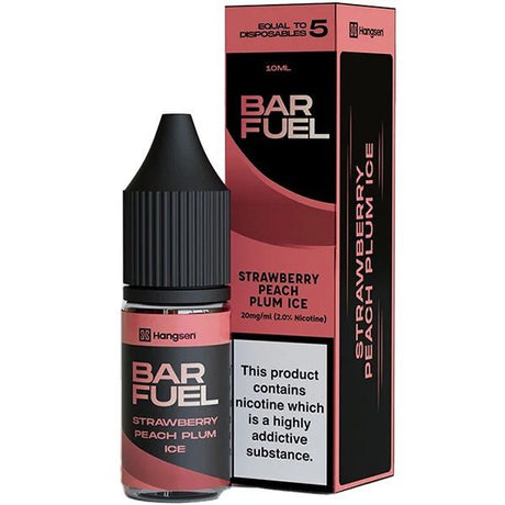 HANGSEN BAR FUEL STRAWBERRY PEACH PLUM ICE 10ML NIC SALT E - LIQUID - Super E - cig