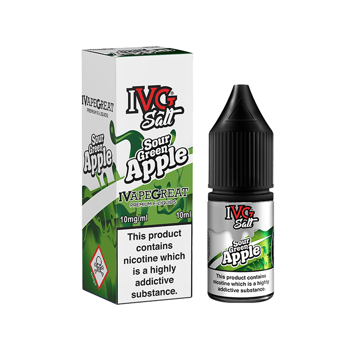 IVG - 10ML SOUR GREEN APPLE NIC SALT E LIQUID - Super E-cig