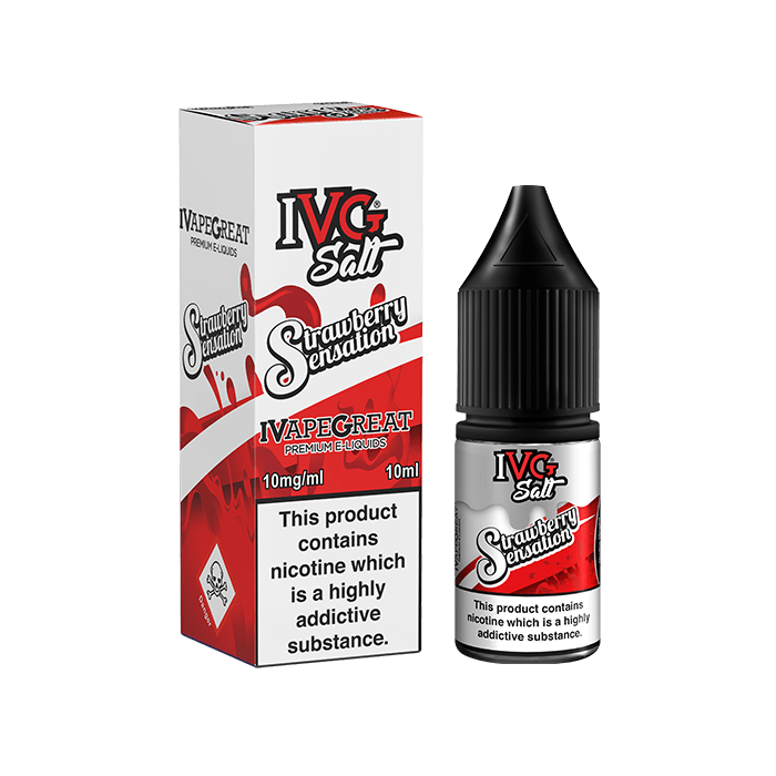 IVG - 10ML STRAWBERRY SENSATION NIC SALT E LIQUID - Super E-cig