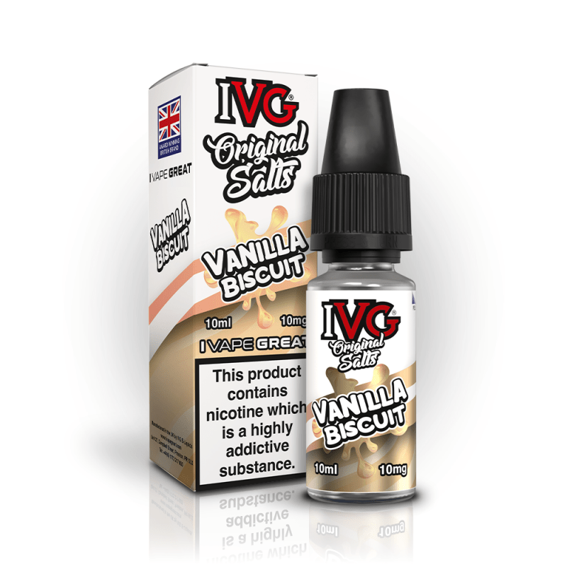 IVG ORIGINAL VANILLA BISCUIT 10ML NIC SALT E-LIQUID - 10MG