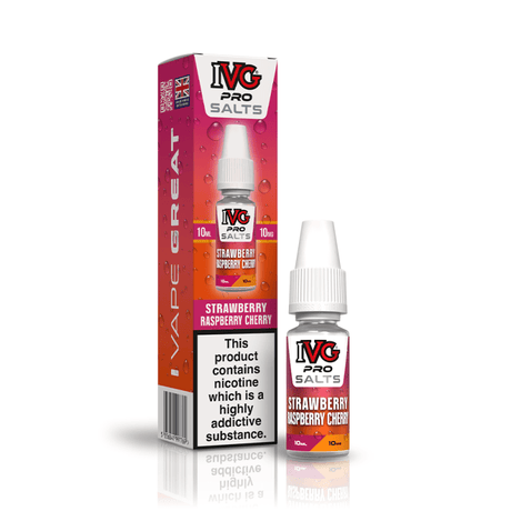 IVG PRO STRAWBERRY RASPBERRY CHERRY 10ML NIC SALT E-LIQUID - 10MG