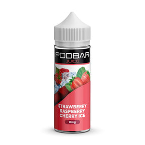 KINGSTON - 100ML PODBAR JUICE STRAWBERRY RASPBERRY CHERRY ICE 0MG SHORTFILL E LIQUID - Super E-cig