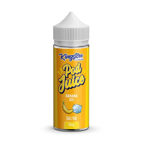 KINGSTON POD JUICE BANANA ICE 50/50 100ML SHORTFILL E - LIQUID - Super E - cig