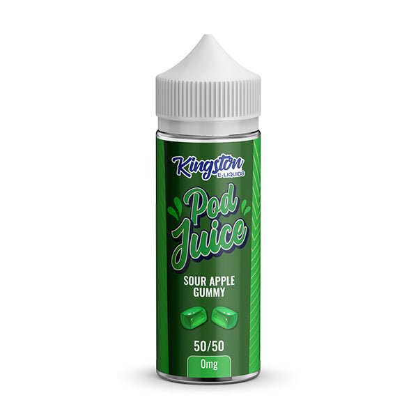 KINGSTON POD JUICE SOUR APPLE GUMMY 100ML SHORTFILL E - LIQUID - Super E - cig