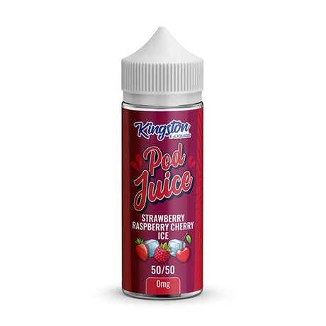KINGSTON POD JUICE STRAWBERRY RASPBERRY CHERRY ICE 100ML SHORTFILL E - LIQUID - Super E - cig