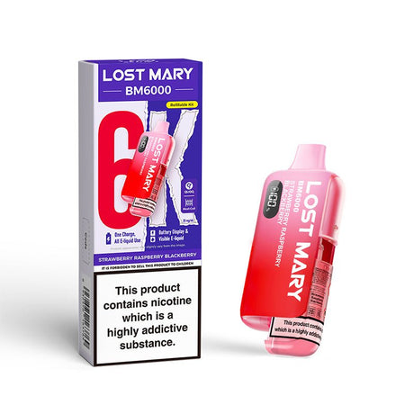 LOST MARY BM6000 PREFILLED POD KIT - STRAWBERRY RASPBERRY BLACKBERRY