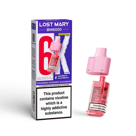 LOST MARY BM6000 PREFILLED POD - STRAWBERRY RASPBERRY BLACKBERRY