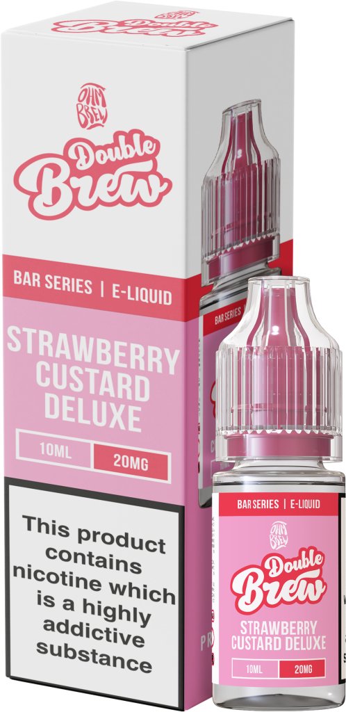 OHM BREW DOUBLE BREW STRAWBERRY CUSTARD DELUXE 10ML NIC SALT E - LIQUID - Super E - cig