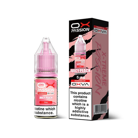 OX PASSION JUICY PEACH 10ML NIC SALT E-LIQUID - 5MG
