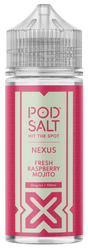 POD SALT - 100ML NEXUS FRESH RASPBERRY MOJITO 0MG SHORTFILL E LIQUID - Super E-cig