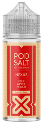 POD SALT - 100ML NEXUS FUJI APPLE PEACH 0MG SHORTFILL E LIQUID - Super E-cig