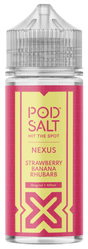 POD SALT - 100ML NEXUS STRWBERRY BANANA RHUBARB 0MG SHORTFILL E LIQUID - Super E-cig