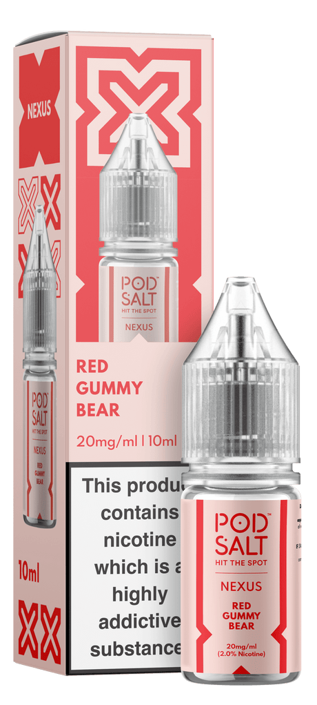 POD SALT - 10ML NEXUS RED GUMMY BEAR NIC SALT E LIQUID - Super E-cig