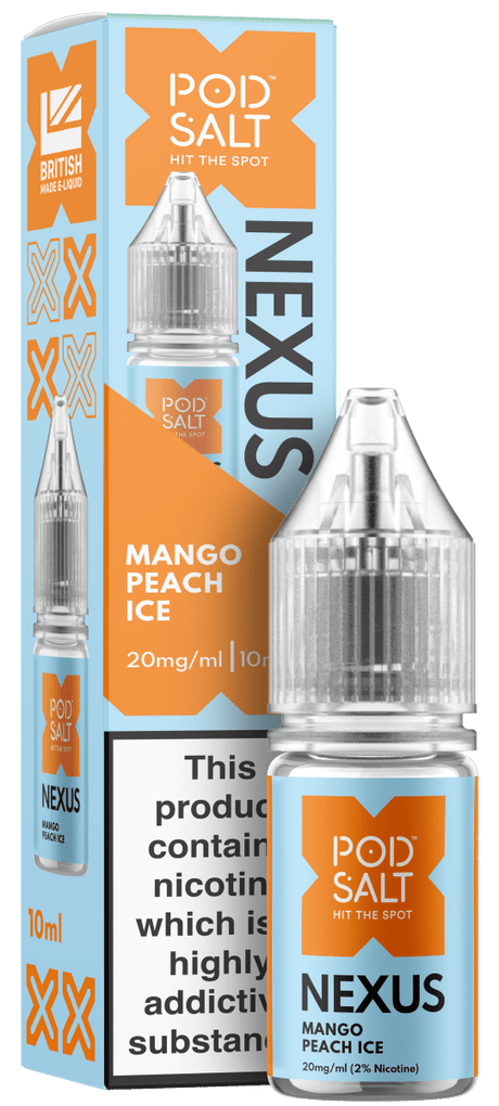 POD SALT NEXUS MANGO PEACH ICE 10ML NIC SALT E - LIQUID - Super E - cig