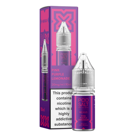POD SALT NEXUS PINK PURPLE LEMONADE 10ML NIC SALT E - LIQUID - Super E - cig
