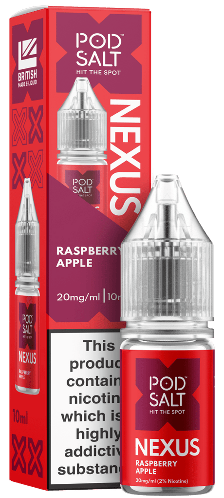 POD SALT NEXUS RASPBERRY APPLE 10ML NIC SALT E - LIQUID - Super E - cig