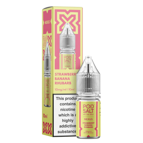 POD SALT NEXUS STRAWBERRY BANANA RHUBARB 10ML NIC SALT E - LIQUID - Super E - cig