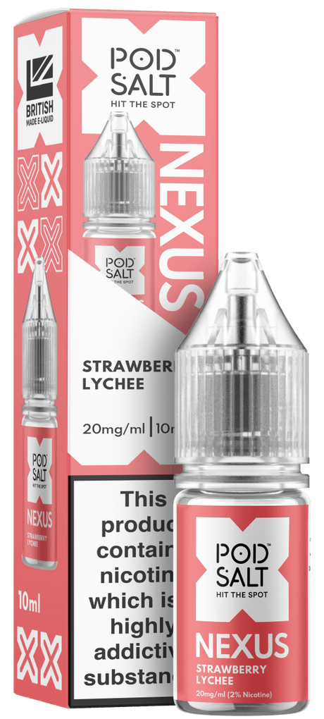 POD SALT NEXUS STRAWBERRY LYCHEE 10ML NIC SALT E - LIQUID - Super E - cig