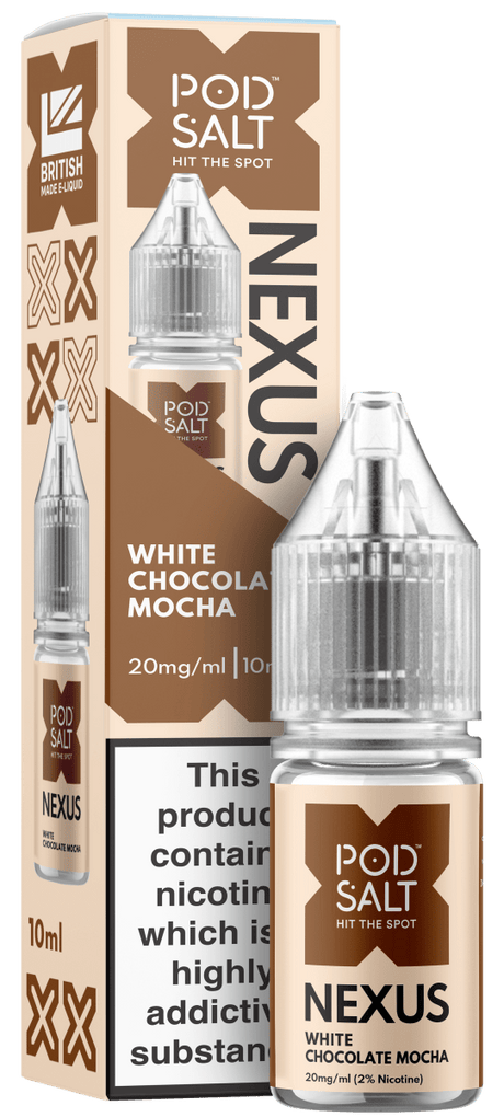 POD SALT NEXUS WHITE CHOCOLATE MOCHA 10ML NIC SALT E - LIQUID - Super E - cig