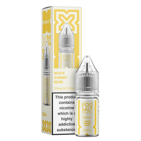 POD SALT NEXUS WHITE GUMMY BEAR 10ML NIC SALT E - LIQUID - Super E - cig