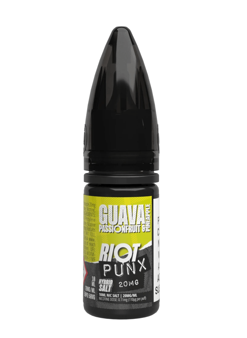 RIOT PUNXS GUAVA PASSIONFRIUT & PINEAPPLE 10ML NIC SALT E - LIQUID - Super E - cig