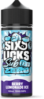 SIX LICKS - 100ML SUB ZERO BERRY LEMONADE ICE 0MG SHORTFILL E LIQUID - Super E-cig