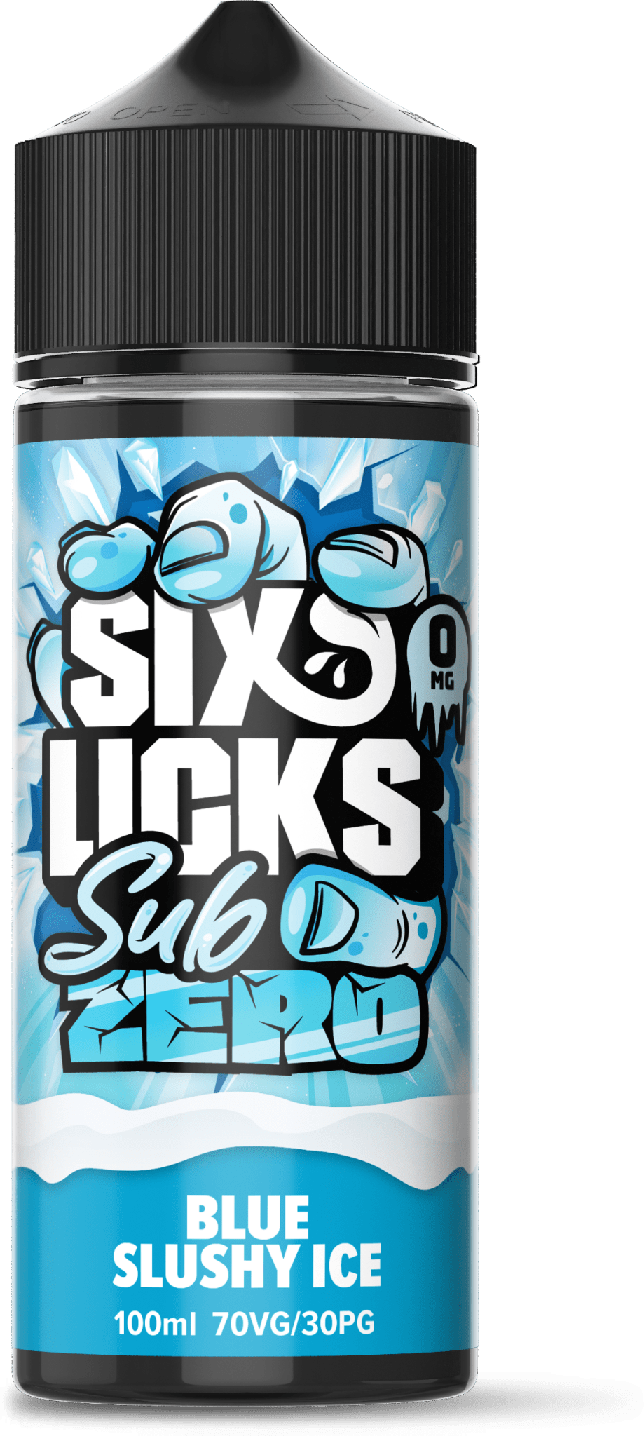 SIX LICKS - 100ML SUB ZERO BLUE SLUSHY ICE 0MG SHORTFILL E LIQUID - Super E-cig