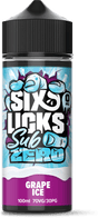 SIX LICKS - 100ML SUB ZERO GRAPE ICE 0MG SHORTFILL E LIQUID - Super E-cig