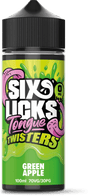 SIX LICKS - 100ML TONGUE TWISTERS GREEN APPLE 0MG SHORTFILL E LIQUID - Super E-cig