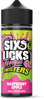 SIX LICKS - 100ML TONGUE TWISTERS RASPBERRY APPLE 0MG SHORTFILL E LIQUID - Super E-cig