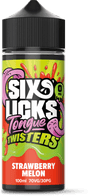 SIX LICKS - 100ML TONGUE TWISTERS STRAWBERRY MELON 0MG SHORTFILL E LIQUID - Super E-cig