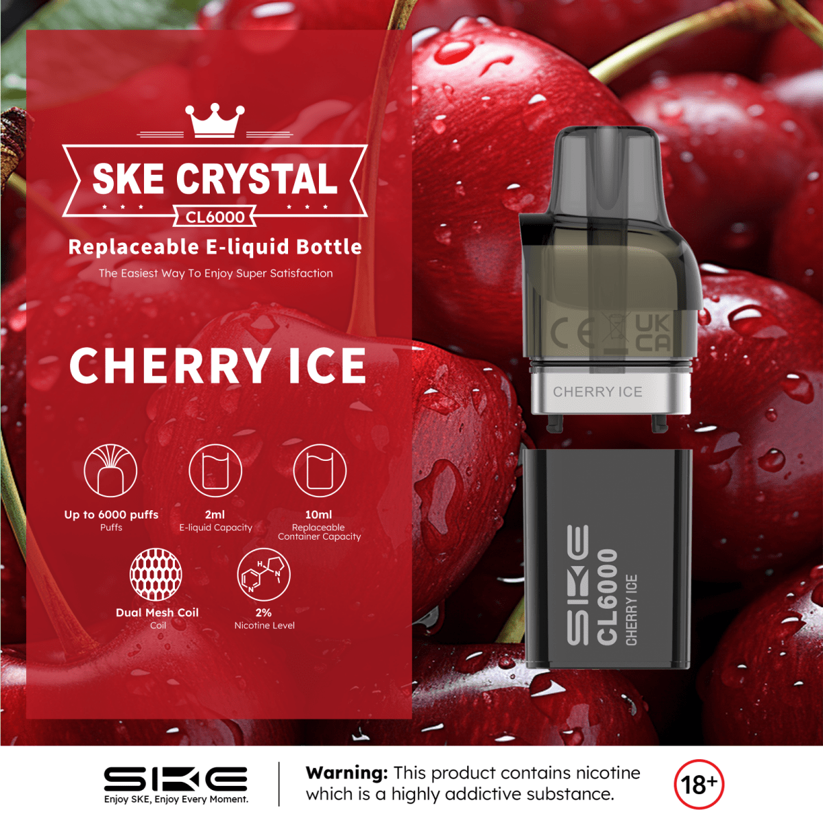 SKE CL6000 PRE FILLED POD - Super E - cig