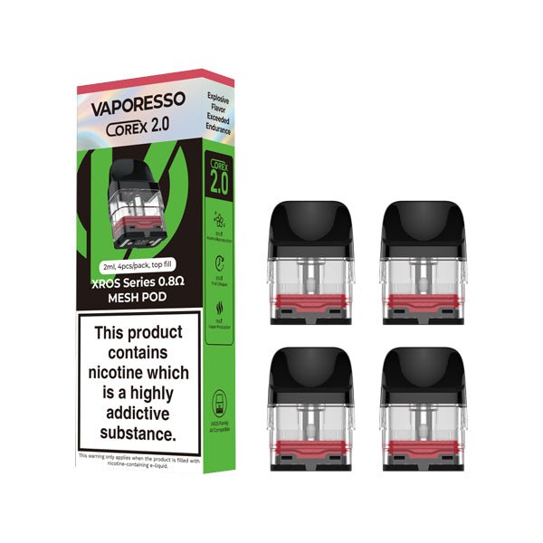 vaporesso xros pods 4 pack price uk VAPORESSO XROS SERIES COREX 2.0 REPLACEMENT PODS 4 PACK| £9.99| BUY 2 SAVE  10% – Super E-cig