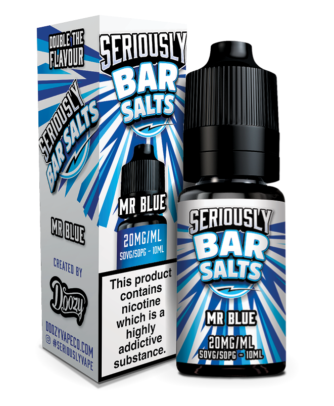 DOOZY VAPE CO - 10ML SERIOUSLY BAR SALTS MR BLUE NIC SALT E LIQUID