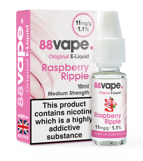 88VAPE - 10ML RASPBERRY RIPPLE E LIQUID 10 PACK - Super E-cig Ltd