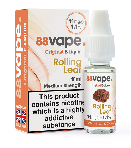 88VAPE - 10ML ROLLING LEAF E LIQUID 10 PACK - Super E-cig Ltd